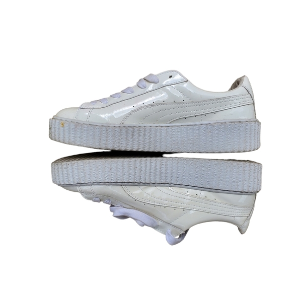 Puma Shoes - Puma x Fenty White Basket Patent Creeper EUR 40/ US 9)
